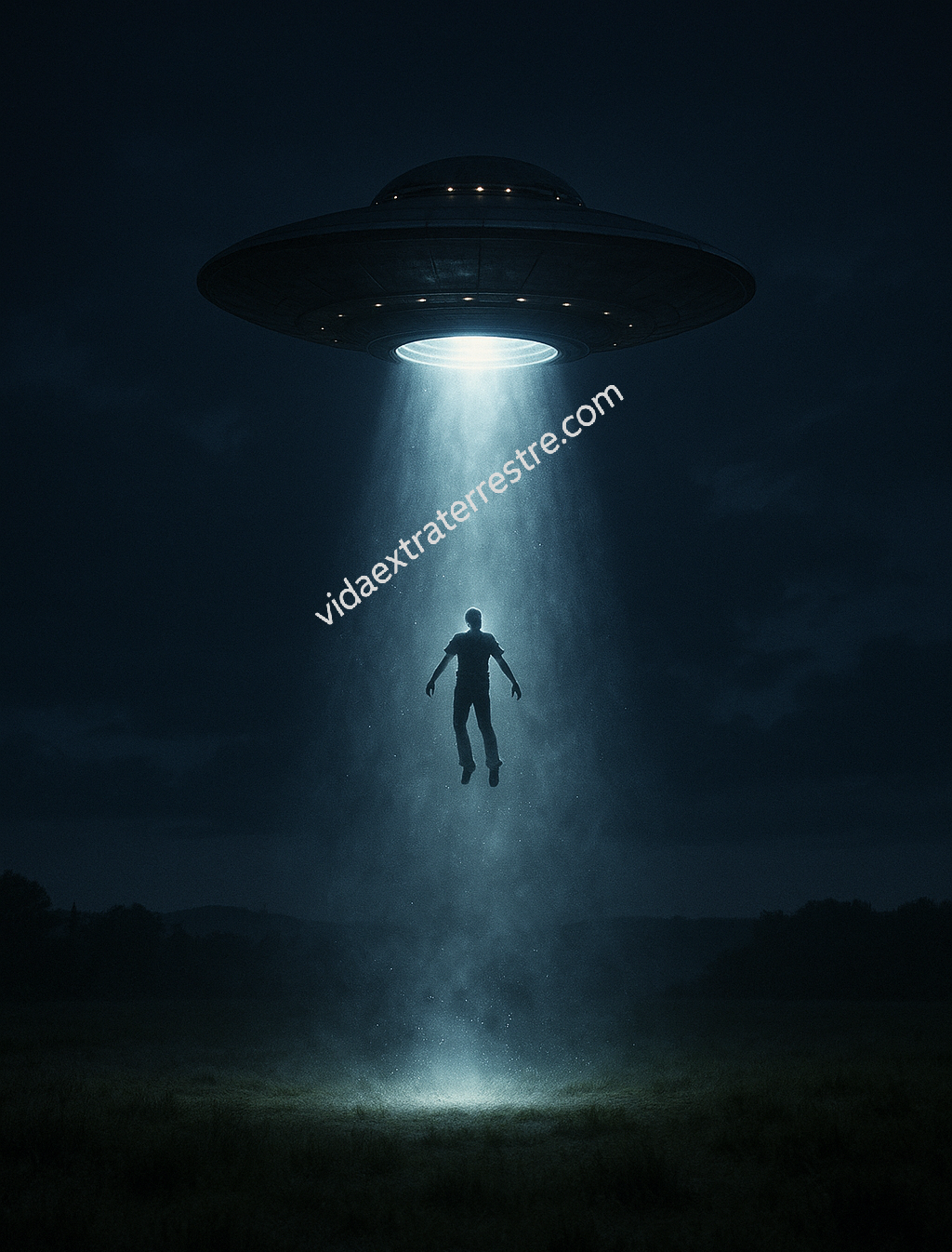 imagen de abducción extraterrestre desde un ovni, hecha por vidaextraterrestre.com