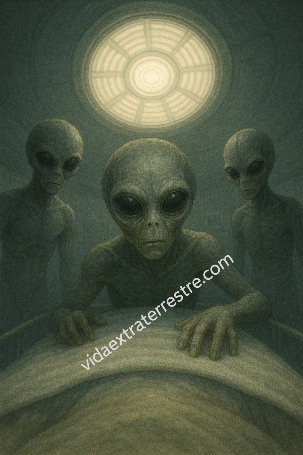imagen de abducción extraterrestre, hecha por vidaextraterrestre.com