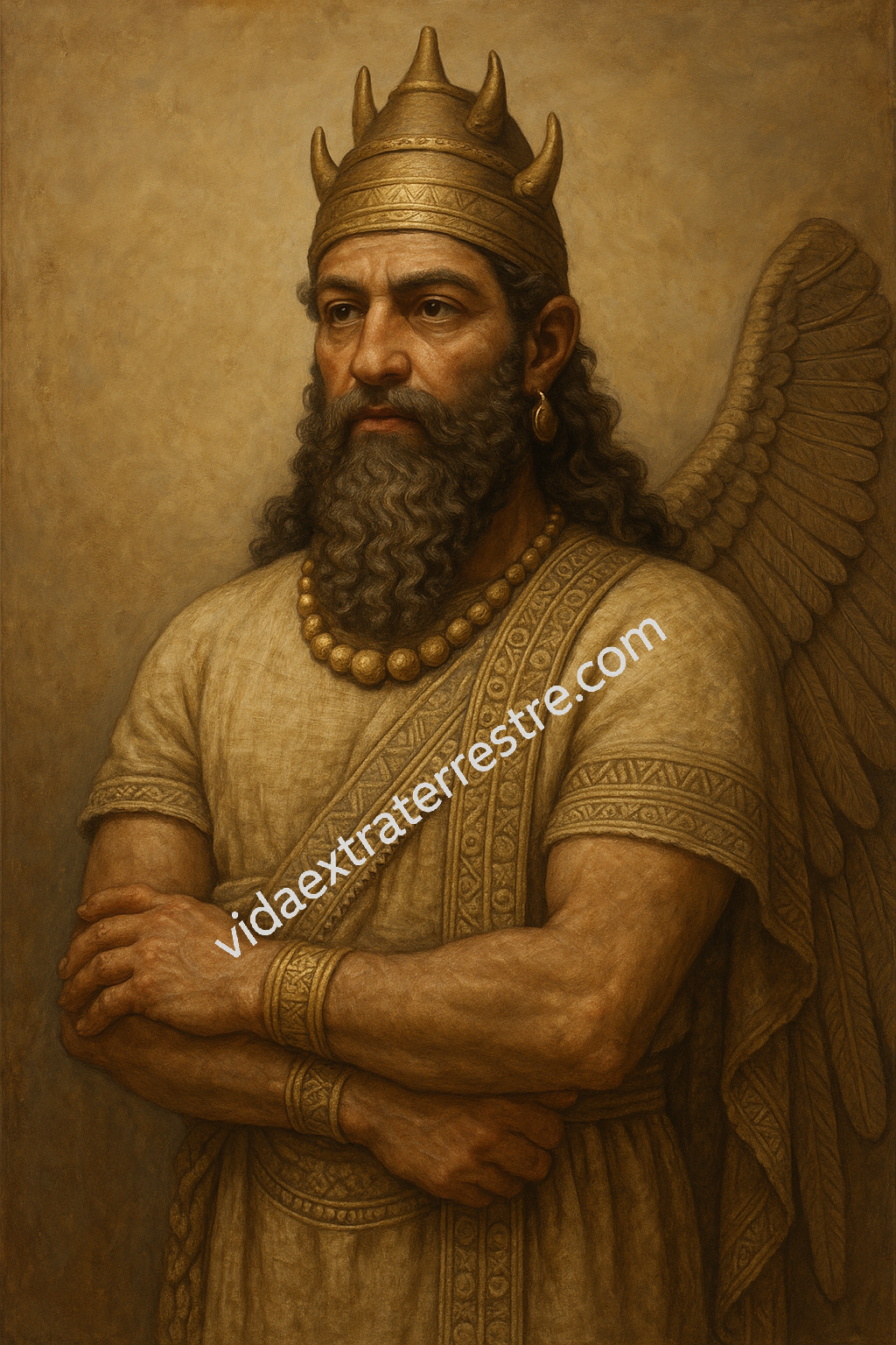 imagen de extraterrestre annunaki antropomórfico y gigante, hecha por vidaextraterrestre.com