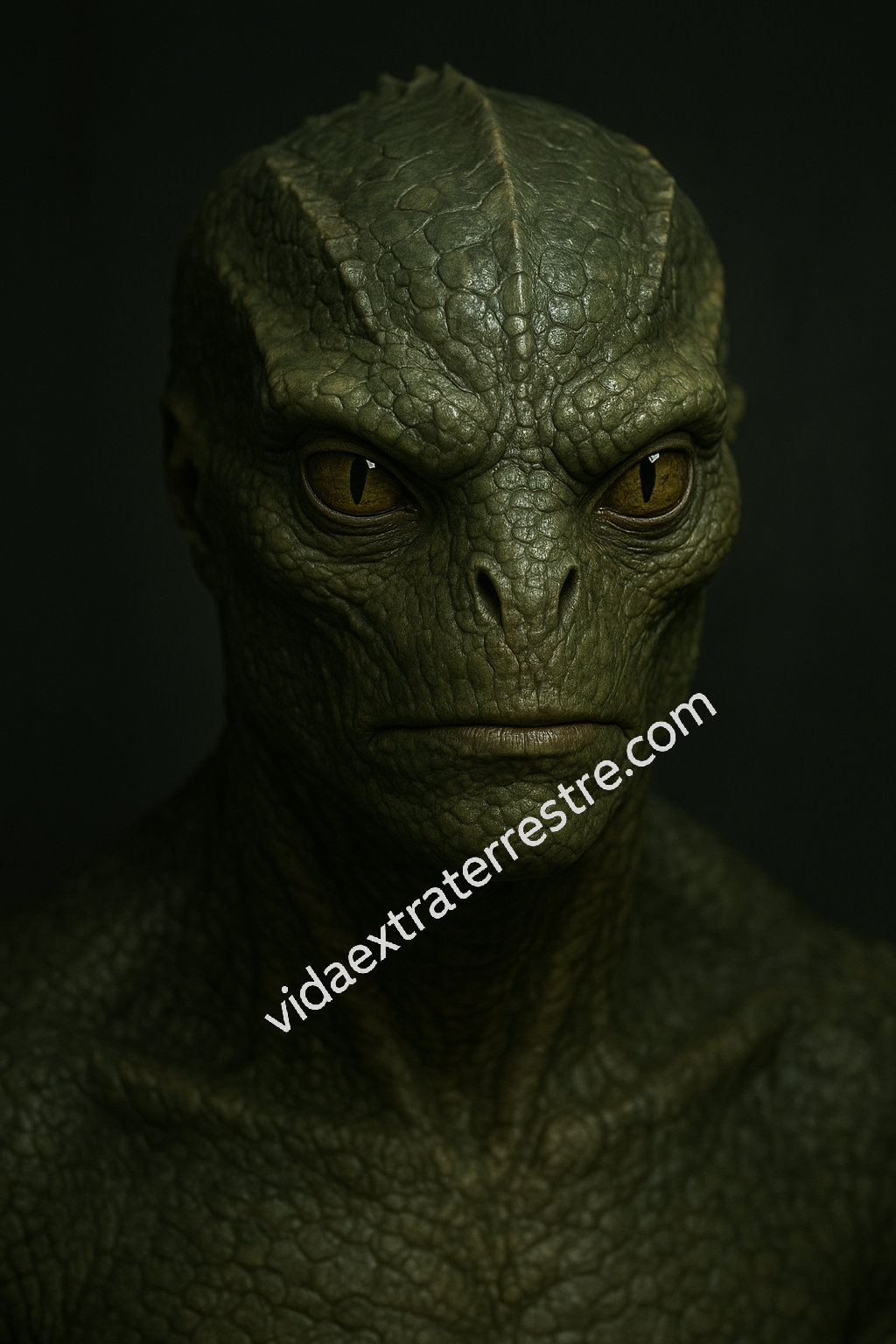imagen de extraterrestre reptiliano, hecha por vidaextraterrestre.com