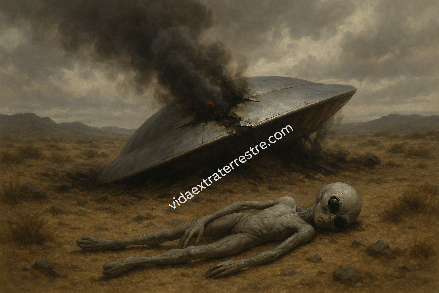 imagen de incidente de roswell, hecha por vidaextraterrestre.com