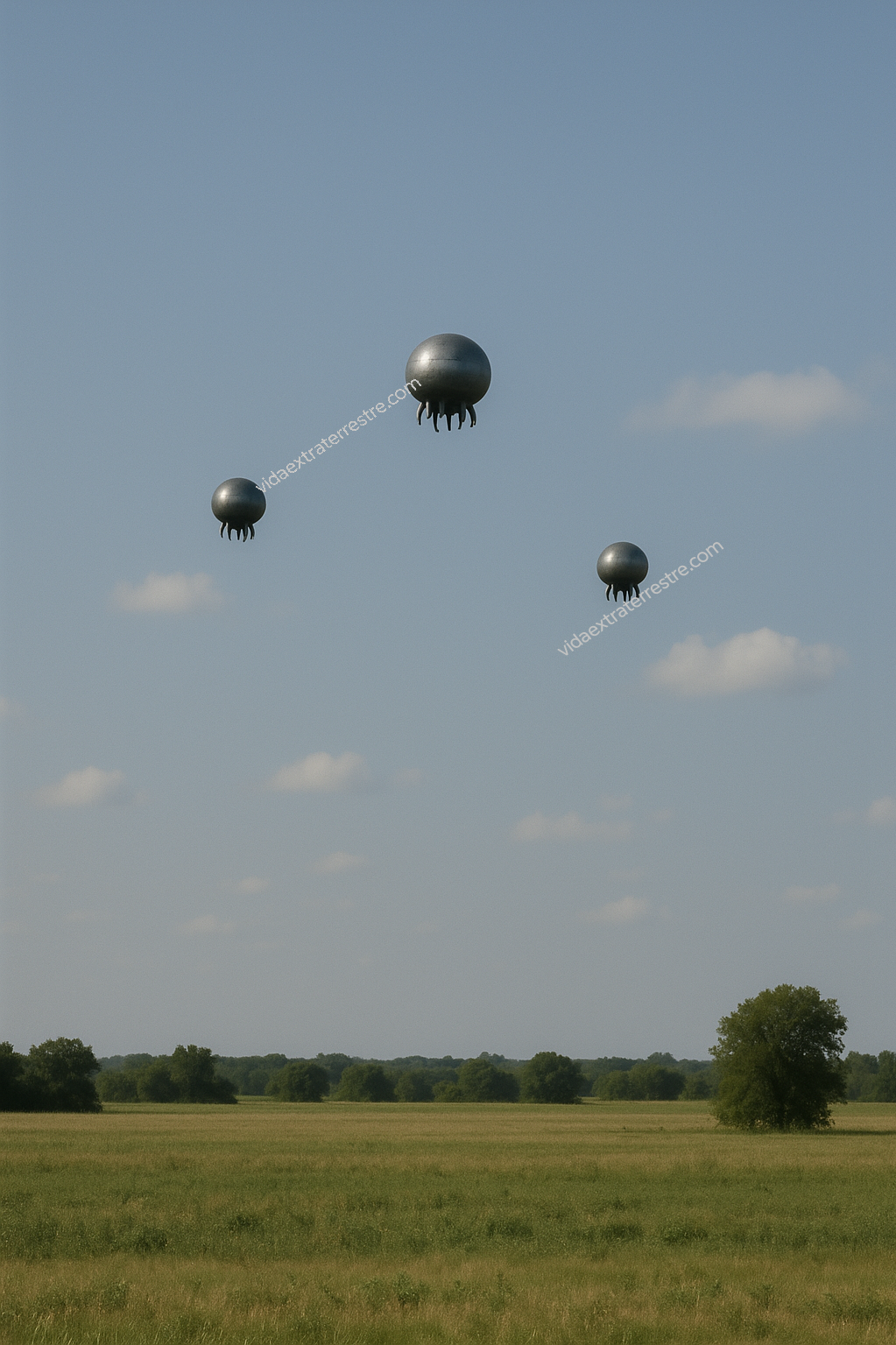 ovni medusa volando en el cielo, imagen hecha por vidaextraterrestre.com