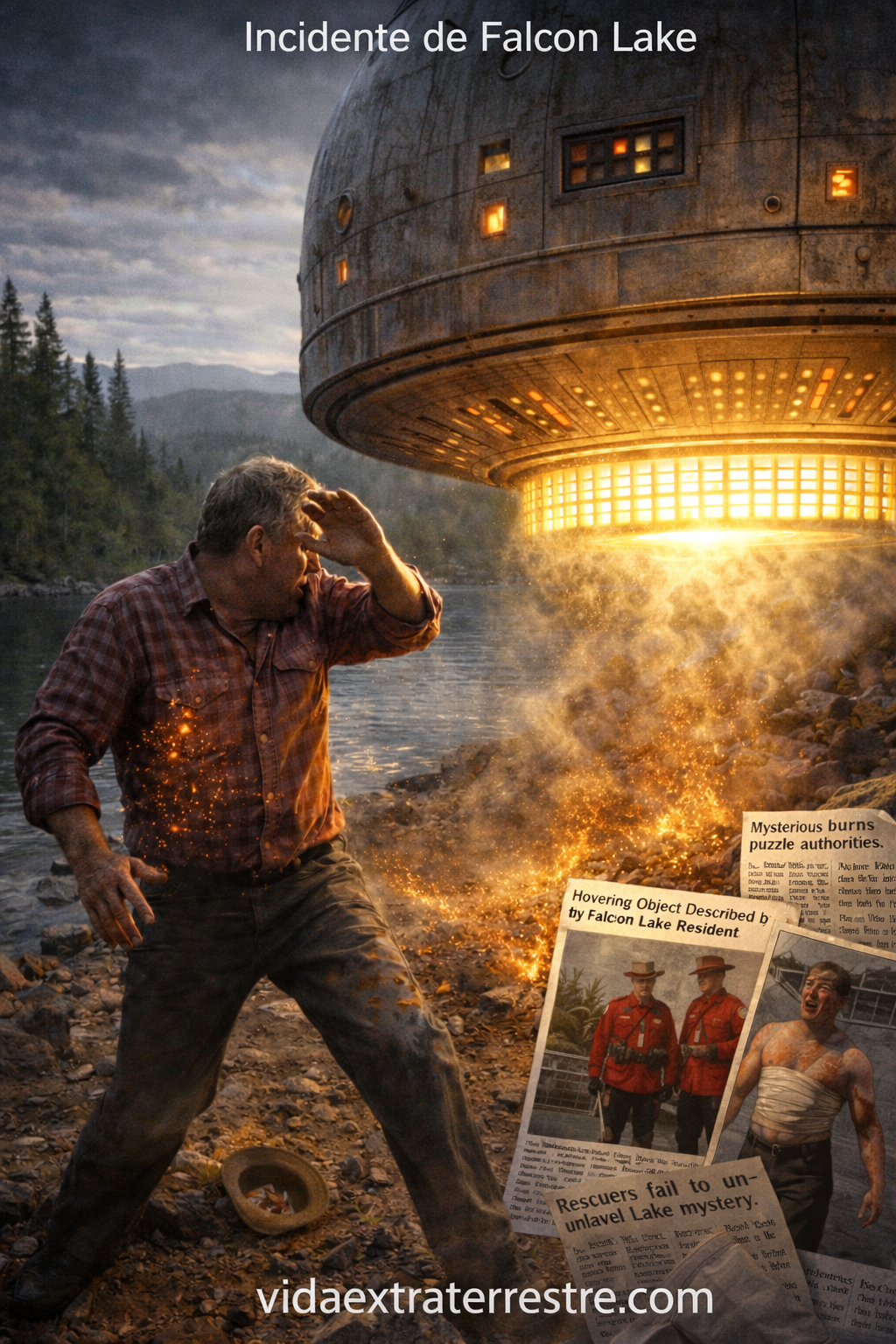 incidente de falcon lake, imagen creada por vidaextraterrestre.com