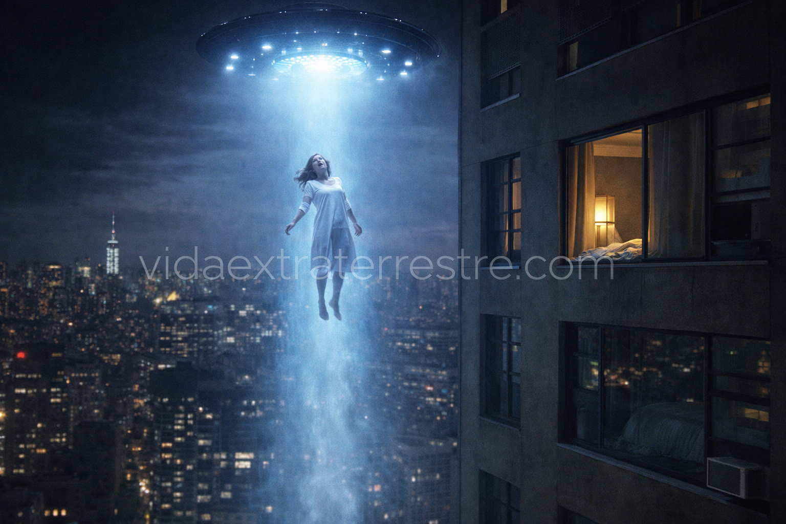 Abducción de Linda Cortile,imagen creada por vidaextraterrestre.com