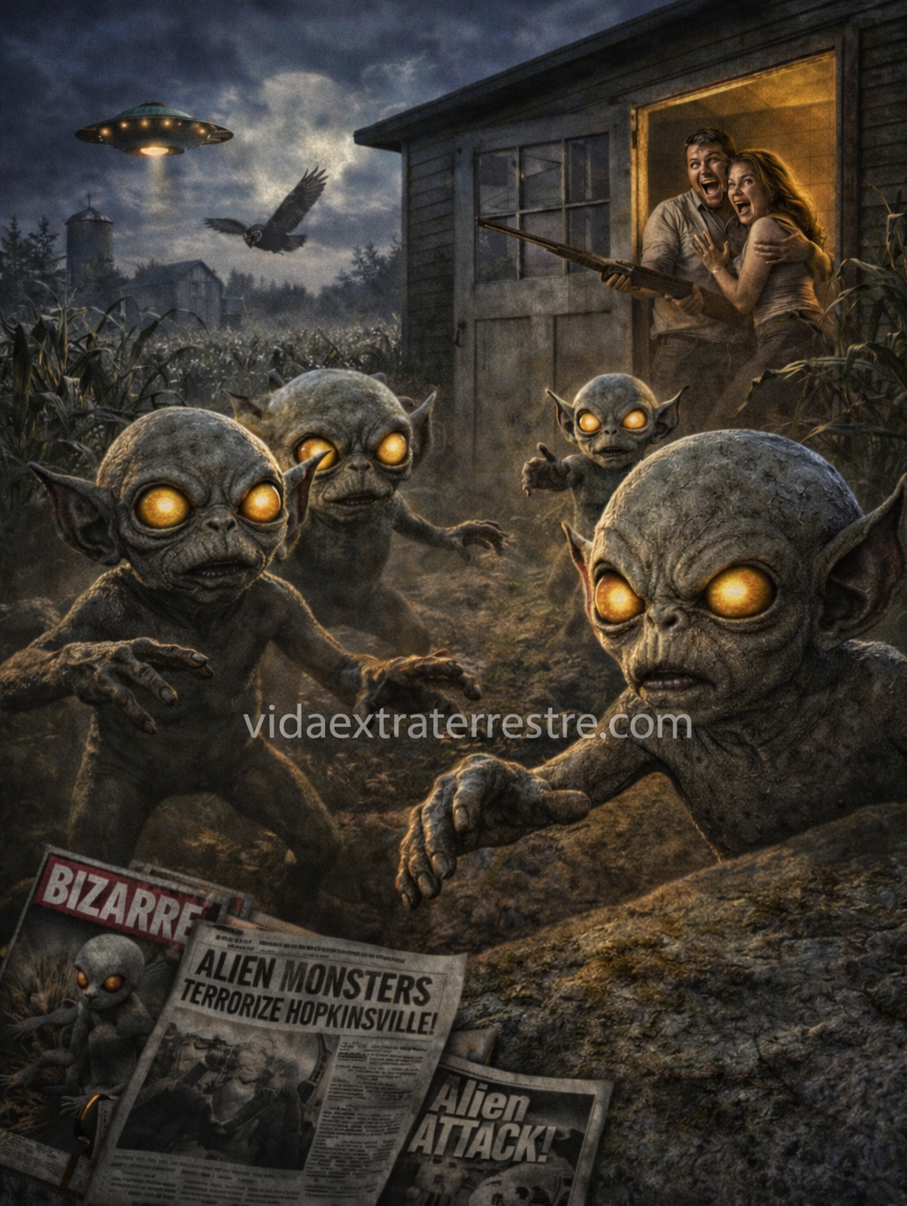Goblins de Hopkinsville, imagen creada por vidaextraterrestre.com