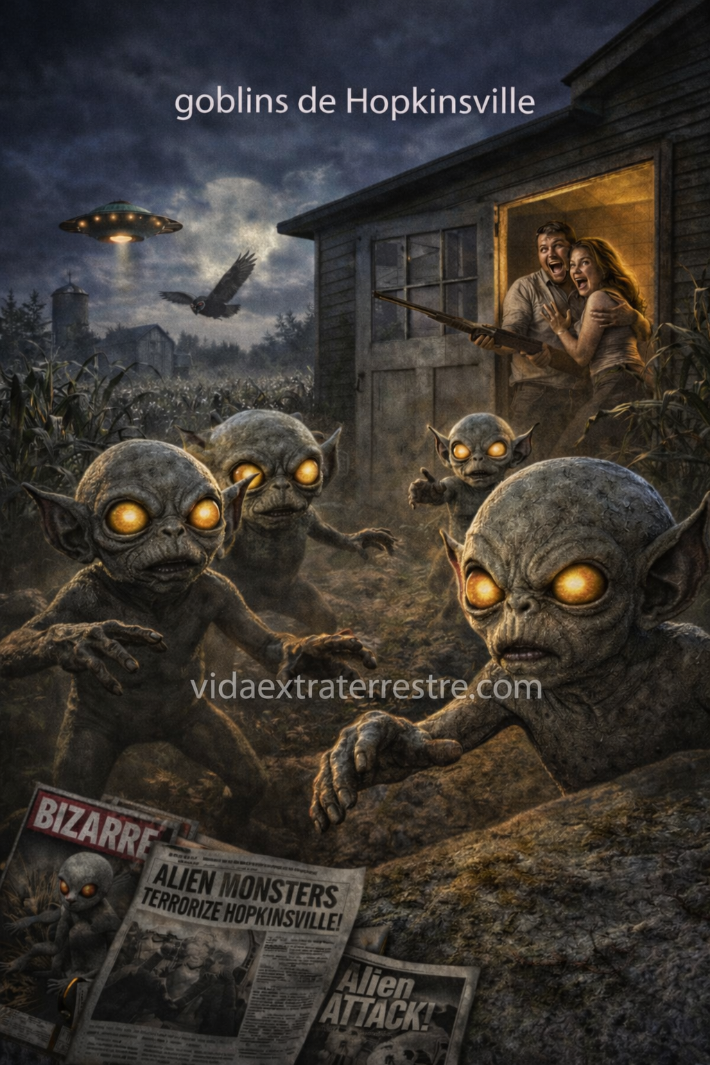 Goblins de Hopkinsville, imagen creada por vidaextraterrestre.com