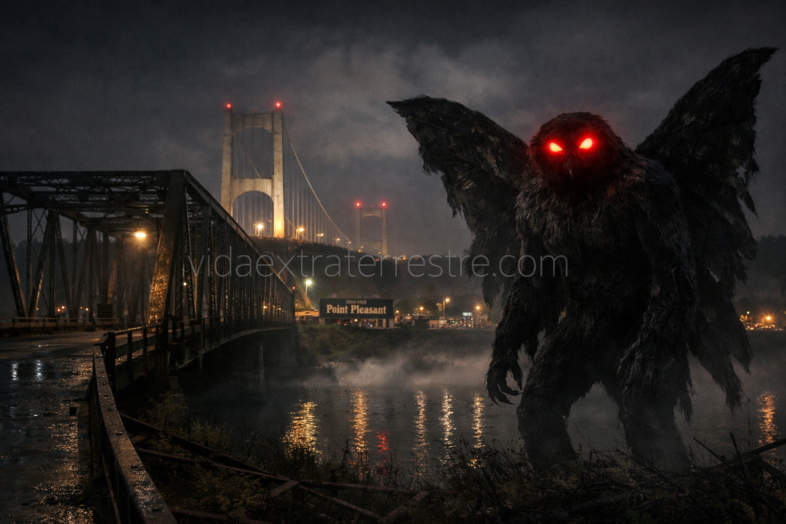 Hombre polilla de Point Pleasant, imagen creada por vidaextraterrestre.com