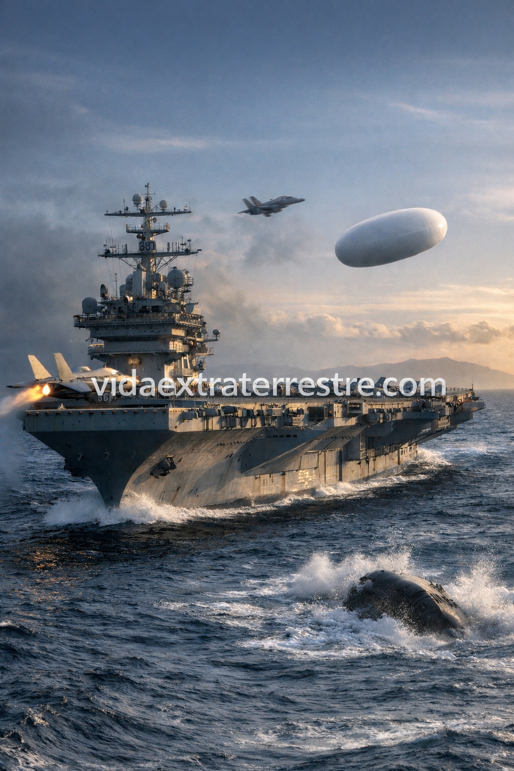incidente del uss nimitz, imagen creada por vidaextraterrestre.com
